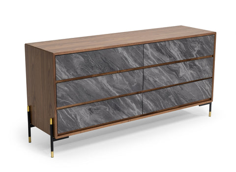 Nova Domus Metcalf Mid Century Walnut & Grey Dresser Model VGMAQT-S831-BR-120-WAL-DRS