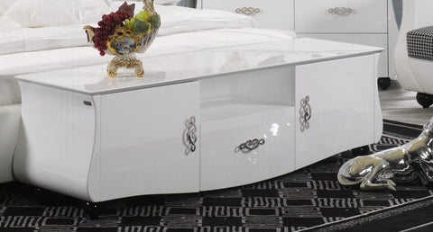 Metta Modern White Leather Eastern King Bed Model VGSLE-METTA