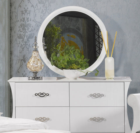 Metta Modern White Leather Eastern King Bed Model VGSLE-METTA