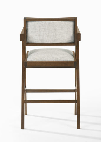 Modrest Fern Modern Walnut And Beige Counter Stool Set Of 2 Model VGMA-MI-1116-BC-WB