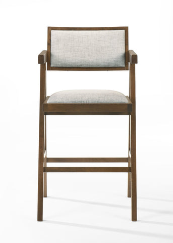 Modrest Fern Modern Walnut And Beige Counter Stool Set Of 2 Model VGMA-MI-1116-BC-WB