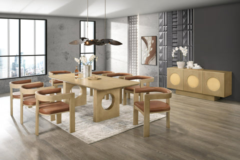 Modrest Oshana Modern White Oak Dining Set Model VGMA-MIT-5351-SET