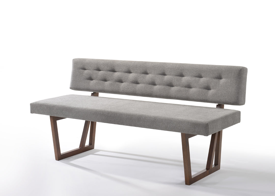 Modrest Jordan Modern Grey & Walnut Dining Bench Model VGMAMI-746-GRY