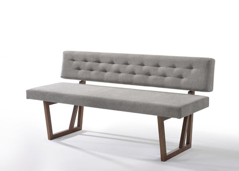 Modrest Jordan Modern Grey & Walnut Dining Bench Model VGMAMI-746-GRY