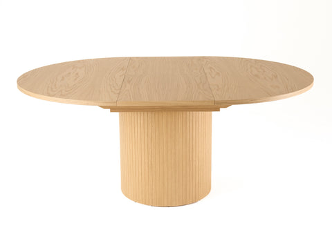 Modrest Miami Modern Natural Oak Round Dining Table With Extension Model VGME121255-DT-NAT