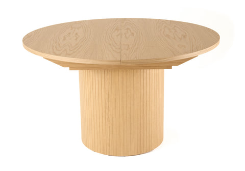 Modrest Miami Modern Natural Oak Round Dining Table With Extension Model VGME121255-DT-NAT