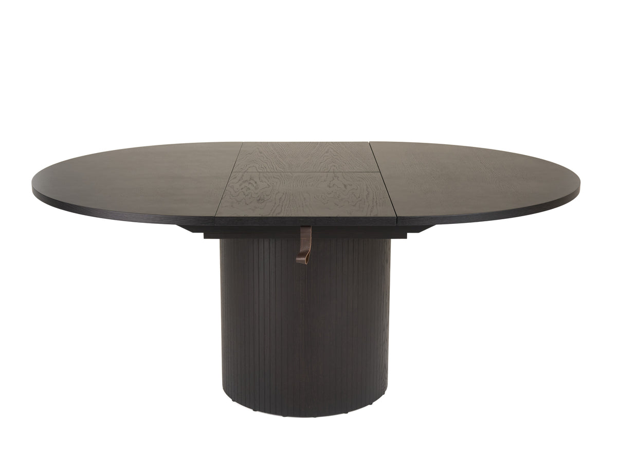 Modrest Miami Modern Black Oak Round Dining Table With Extension Model VGME121254-DT-BLK