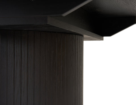 Modrest Miami Modern Black Oak Round Dining Table With Extension Model VGME121254-DT-BLK