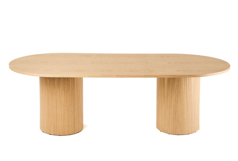 Modrest Miami Modern Natural Oak Oval Dining Table Model VGME-MIAMI-ODT