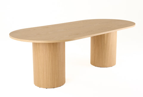 Modrest Miami Modern Natural Oak Oval Dining Table Model VGME-MIAMI-ODT
