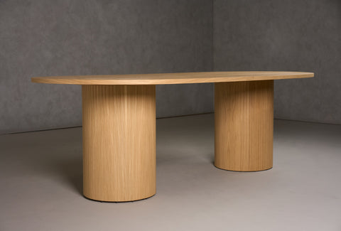 Modrest Miami Modern Natural Oak Oval Dining Table Model VGME-MIAMI-ODT