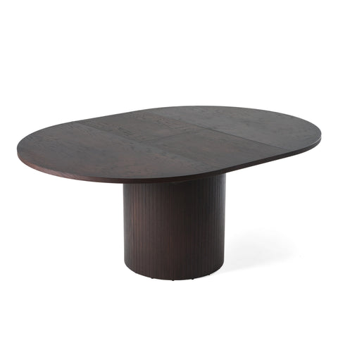 Modrest Miami Modern Brown Round Dining Table With Extension Model VGME121255-DT-BRN
