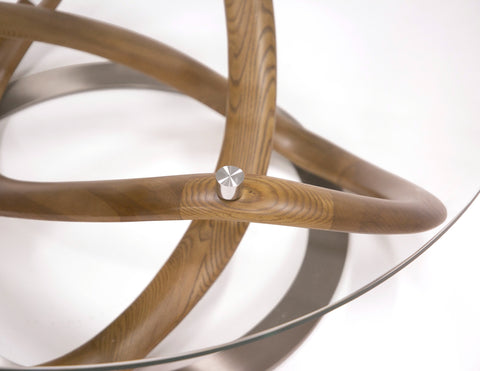 Modrest Michele Modern Glass & Walnut Coffee Table Model VGCSCT-20050-BRN-CT