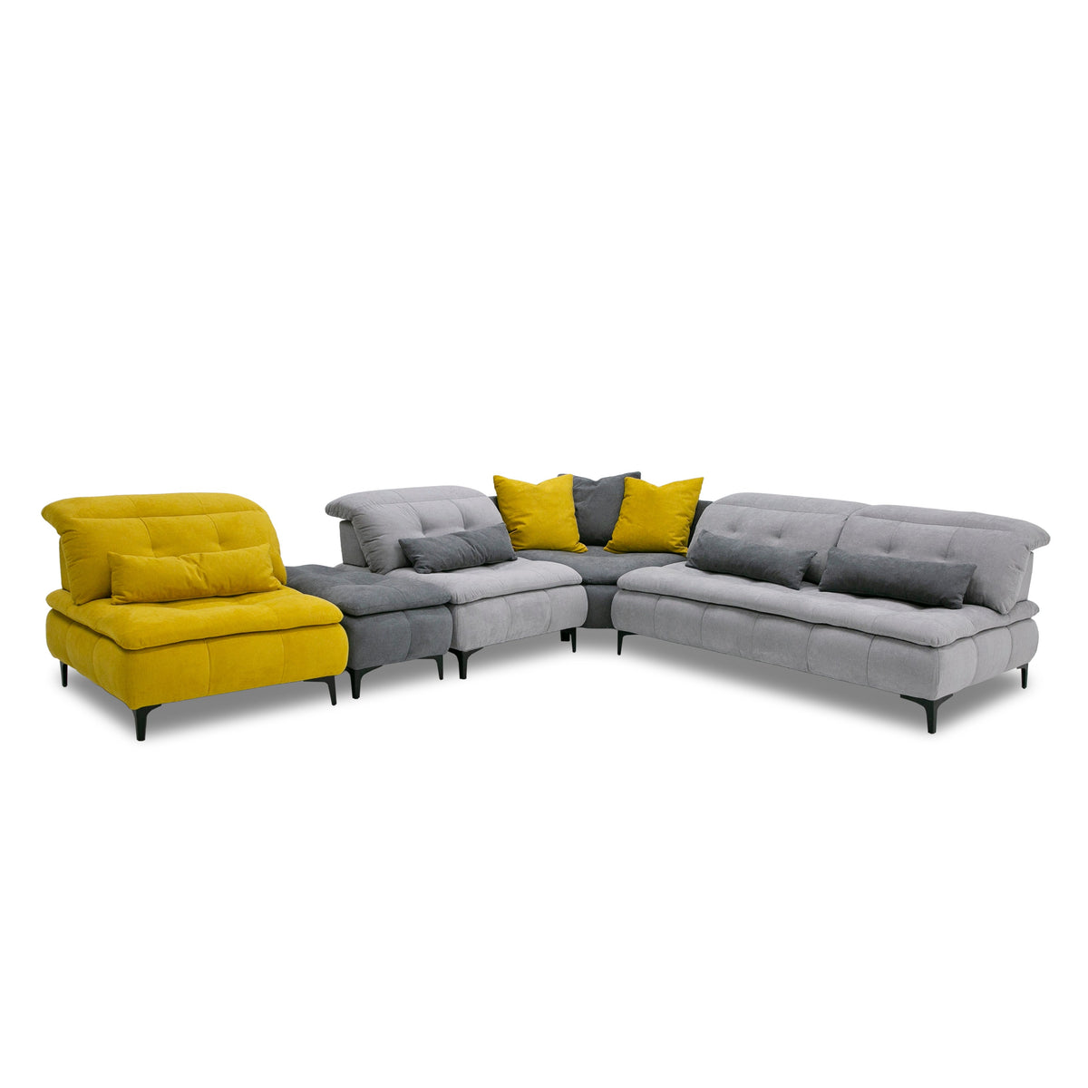 David Ferrari Mikado Italian Modern Grey & Yellow Fabric Modular Sectional Sofa Model VGFTMIKADO