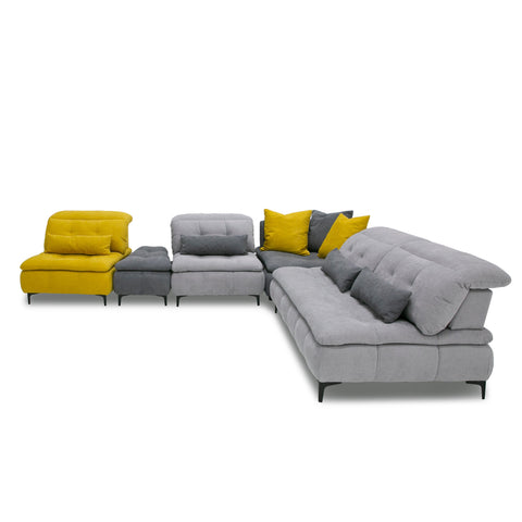 David Ferrari Mikado Italian Modern Grey & Yellow Fabric Modular Sectional Sofa Model VGFTMIKADO