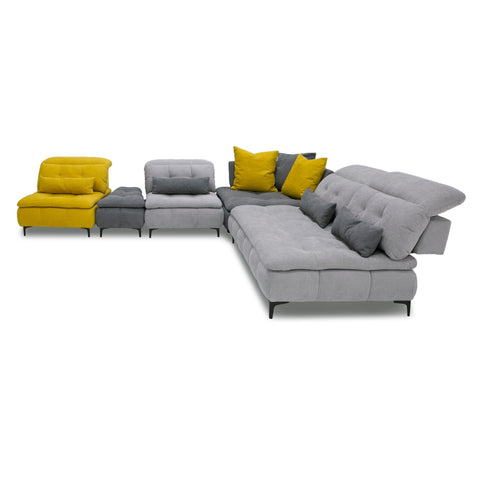 David Ferrari Mikado Italian Modern Grey & Yellow Fabric Modular Sectional Sofa Model VGFTMIKADO