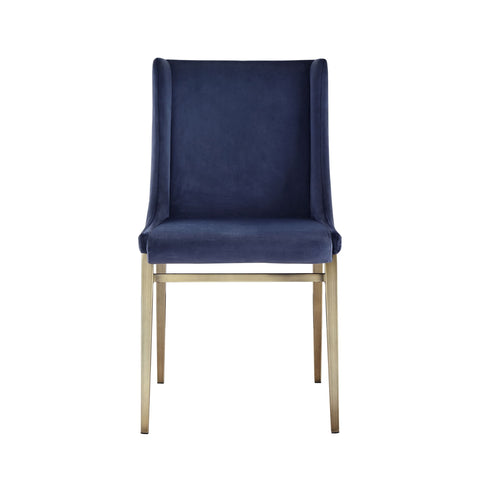 Modrest Mimi Contemporary Blue Velvet & Antique Brass Dining Chair (Set of 2) By VIG Furniture