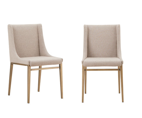 Modrest Mimi Contemporary Beige & Brass Dining Chair (Set of 2) By VIG Furniture