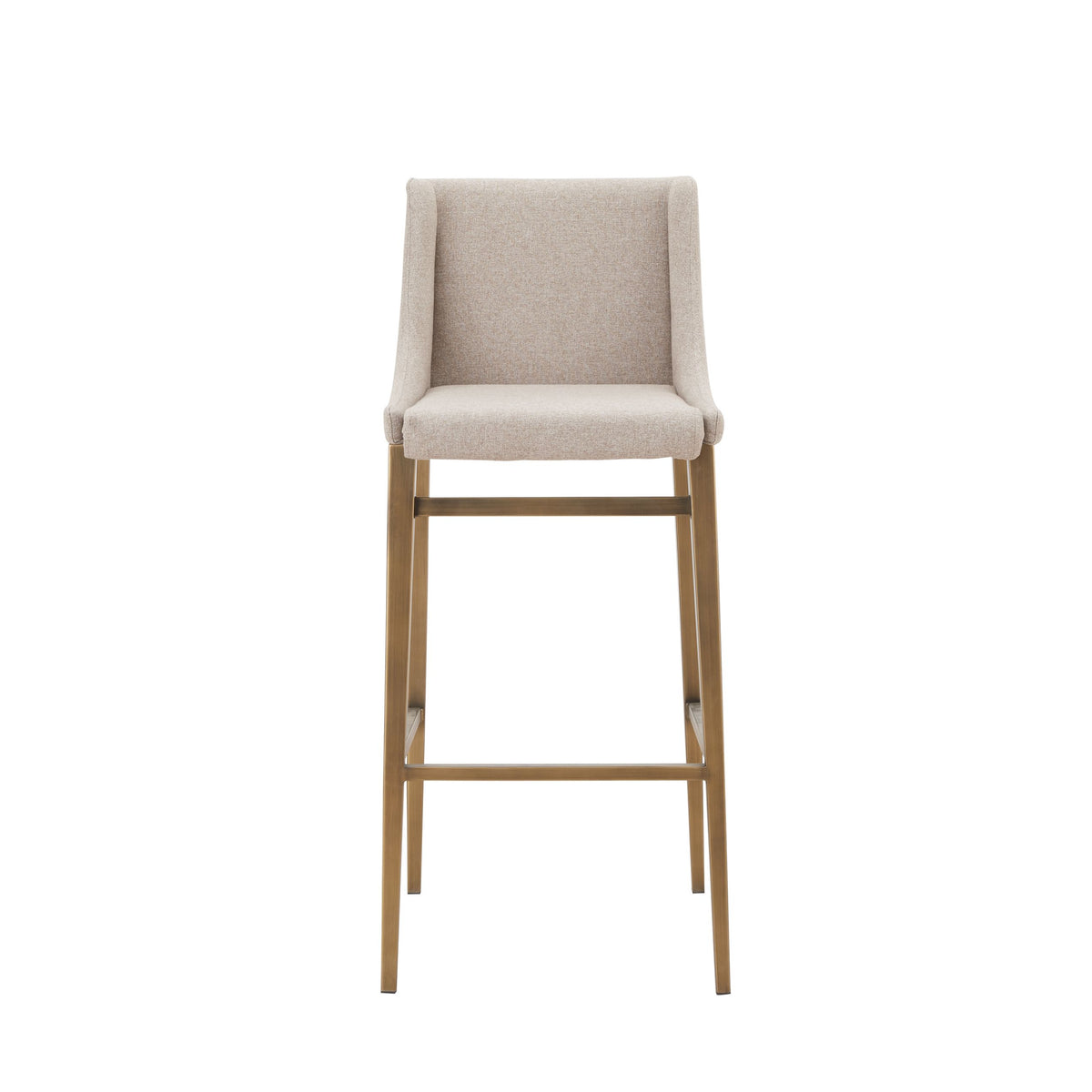 Modrest Mimi Contemporary Beige & Brass Bar Stool (Set Of 2) Model VGGAGA-6544CH-B-BEI-BS