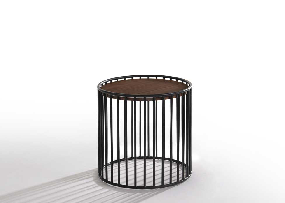 Modrest Bronson Modern Walnut & Black Round Tea Table Model VGMAMIT-5224-TEA