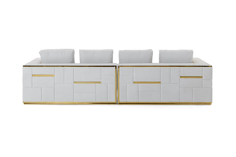 Divani Casa Mobray Glam Light Grey Velvet & Gold Sofa Model VGUIMY524-GRY