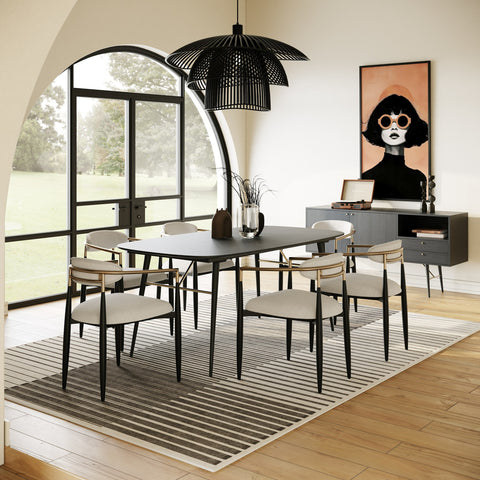 Modrest Billy Modern Black Oak & Gold Extendable Dining Table Model VGDWJ3498