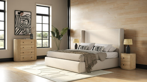 Modrest Byrne Modern Beige Fabric Bed Model VGEVVG713-C-01