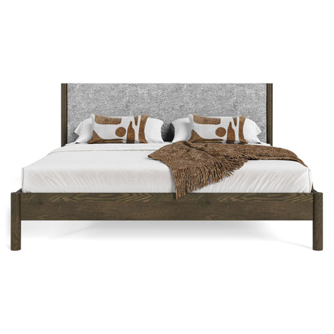 Modrest Carolina Modern Grey Fabric & Wenge Bed Model VGMA-BR-167-BED-WNG