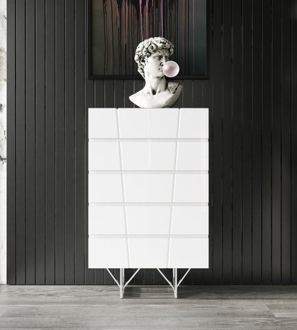 Modrest Chrysler Modern White Chest Model VGVCJ8978-5H-WHT