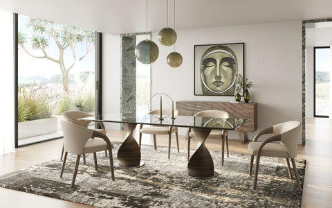 Modrest Cleveland Contemporary Glass And Grey Ash Dining Table Model VGCS-DT-16152-GRY