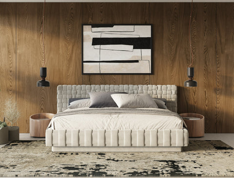 Modrest Concord Modern Light Grey Velvet Bed Model VGVCBD2311