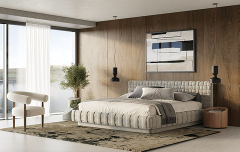 Modrest Concord Modern Light Grey Velvet Bed Model VGVCBD2311