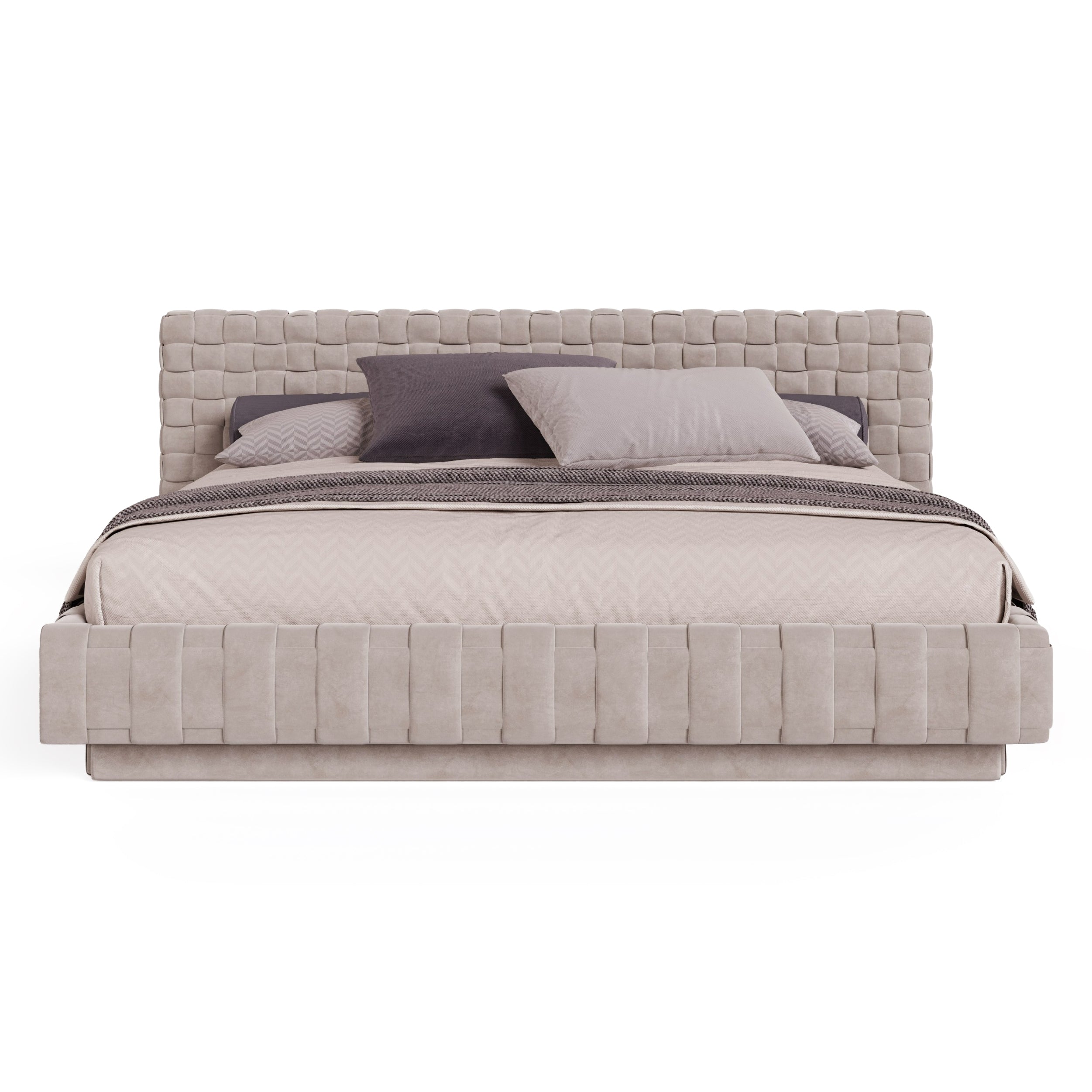Modrest Concord Modern Light Grey Velvet Bed Model VGVCBD2311