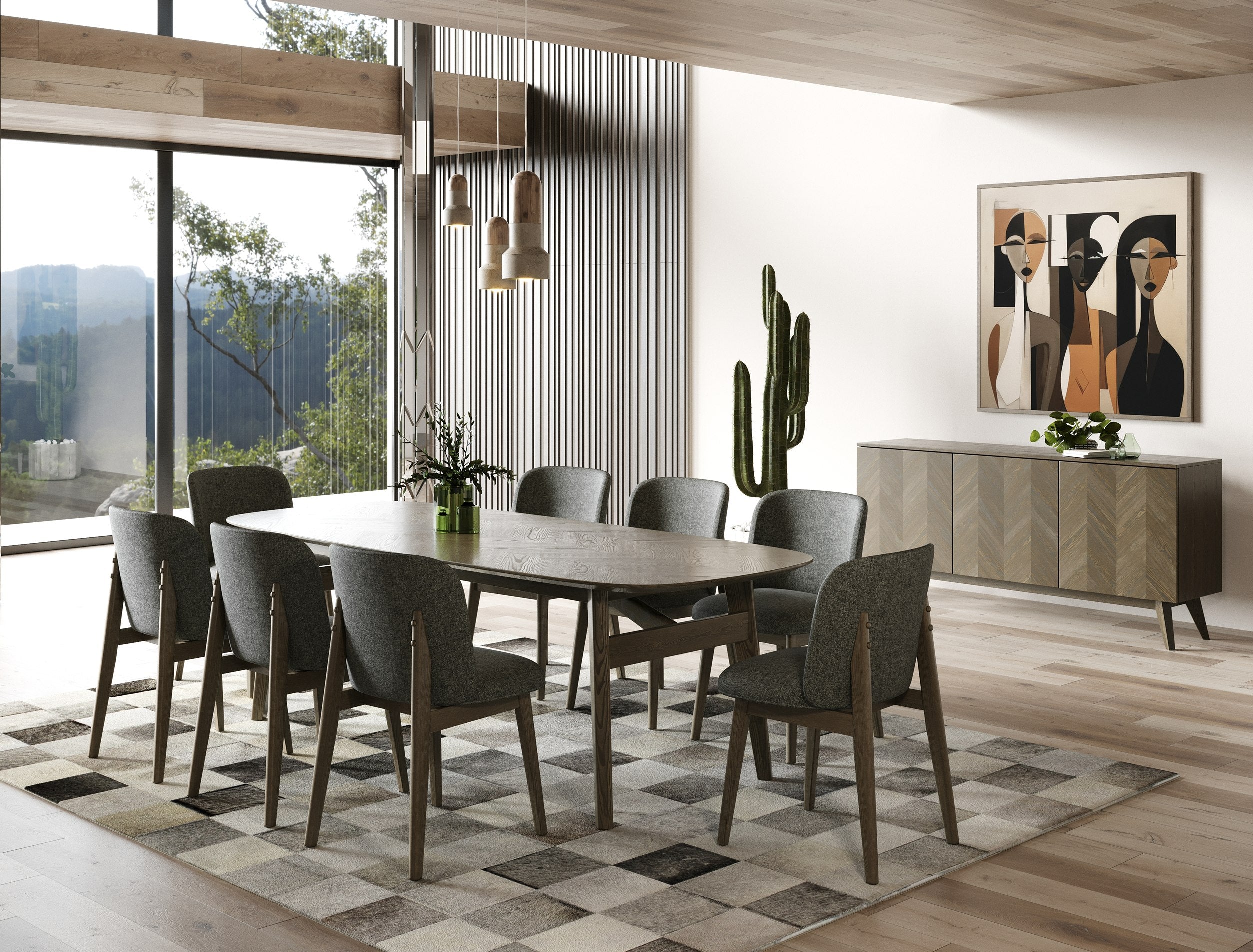 Modrest Costello Mid Century Modern Wenge Dining Set Model VGMA-MIT-3202-SET