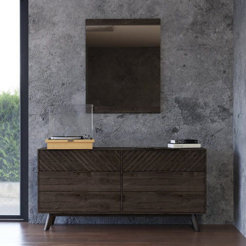 Modrest Daisy Mid Century Dark Acacia Mirror Model VGWDKYOTO-MIR