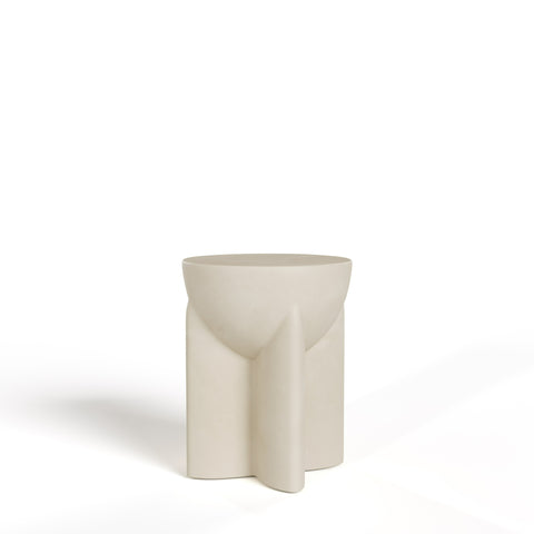 Modrest Elsa Modern Beige Concrete Round End Table Model VGGR-615436-BGE