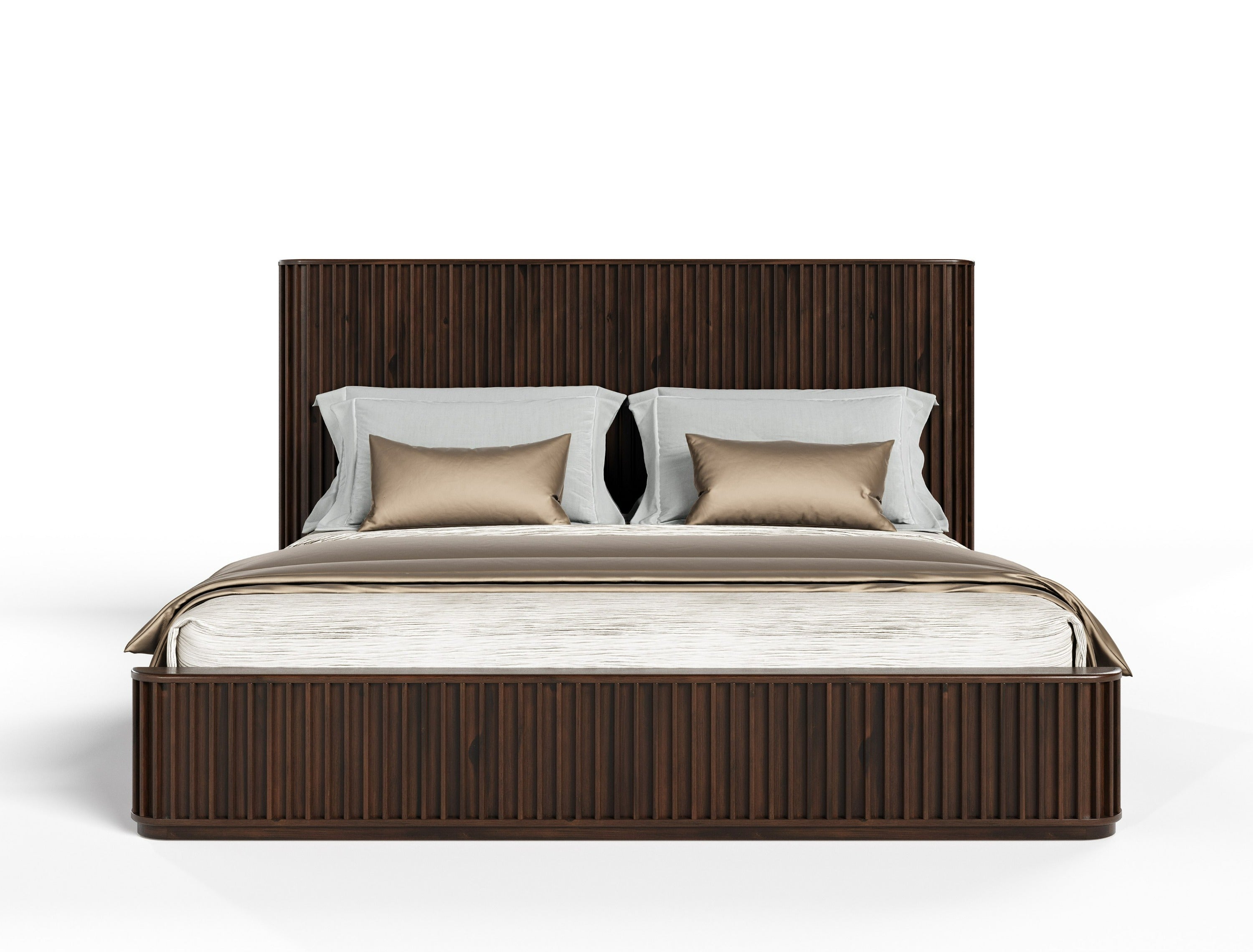 Modrest Fields Modern Walnut Acacia Bed Model VGWD-VGD3-BED-WAL