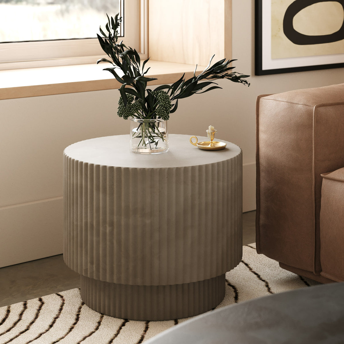 Modrest Gruver Modern Grey Concrete End Table Model VGGR-674650-GRY ...