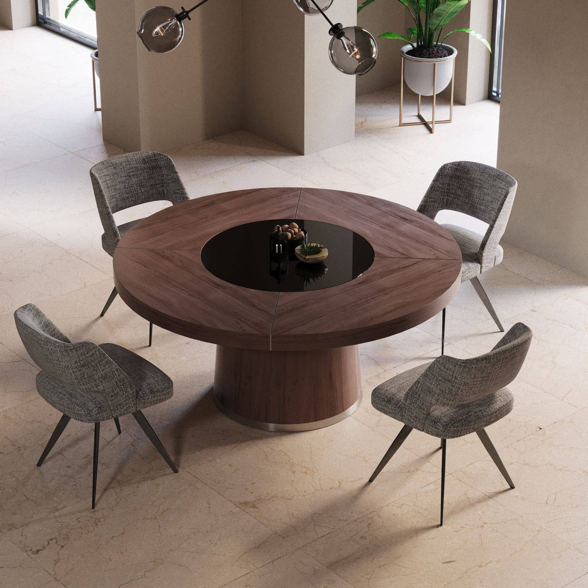 Modrest Houston Round Modern Dining Table Model VGHB850T-WAL