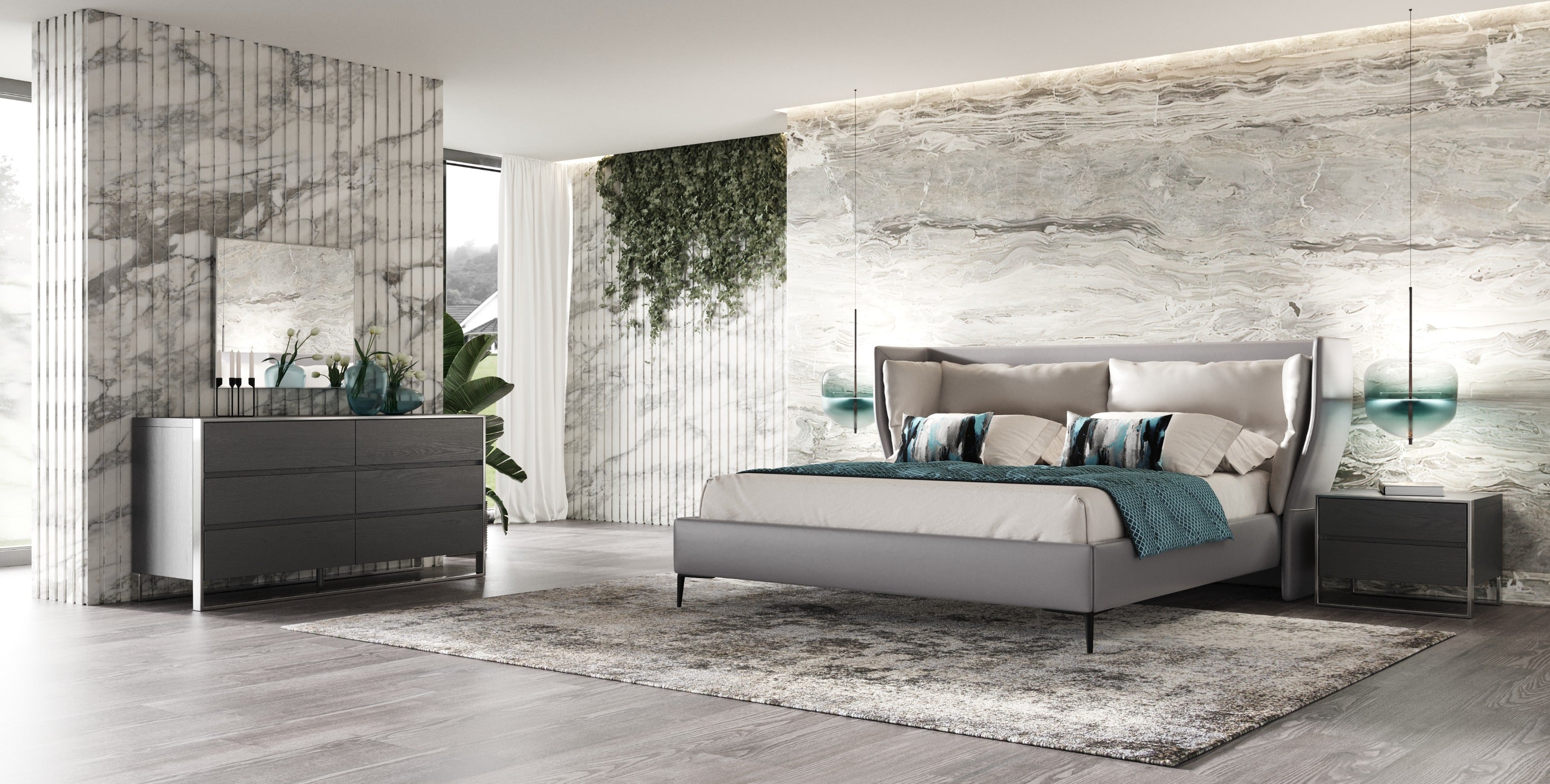 Modrest Jolene Modern Grey Bedroom Set Model VGBBMA2013-SET