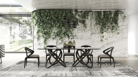 Modrest Mason Modern Glass & Black Ash Dining Table Model VGCSDT-16092-BLK