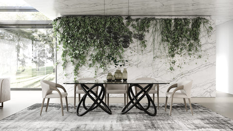 Modrest Mason Modern Glass & Black Ash Dining Table Model VGCSDT-16092-BLK