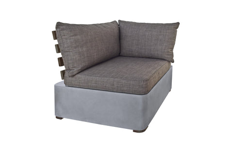 Renava Garza Outdoor Concrete & Teak 2 Piece Corner Set Model VGLBMODU-CORNER-SET