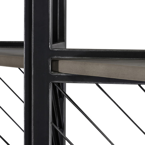 Modrest Grimaldi Modern Concrete & Black Metal Shelf Model VGLBMONA-SH153-02