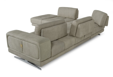 Lamod Italia Mood Italian Grey Leather Left Facing Sectional Sofa Model VGCCMOOD-GRY-CLOUD-LAF-SECT