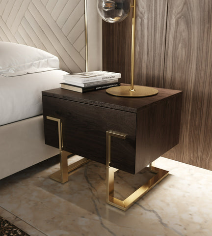 Modrest Corrico Modern Off White and Champagne Gold Bedroom Set