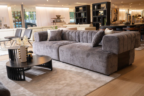 Divani Casa Moreno Modern Grey Fabric 4 Seater Sofa Model VGAH-SF2034-GRY