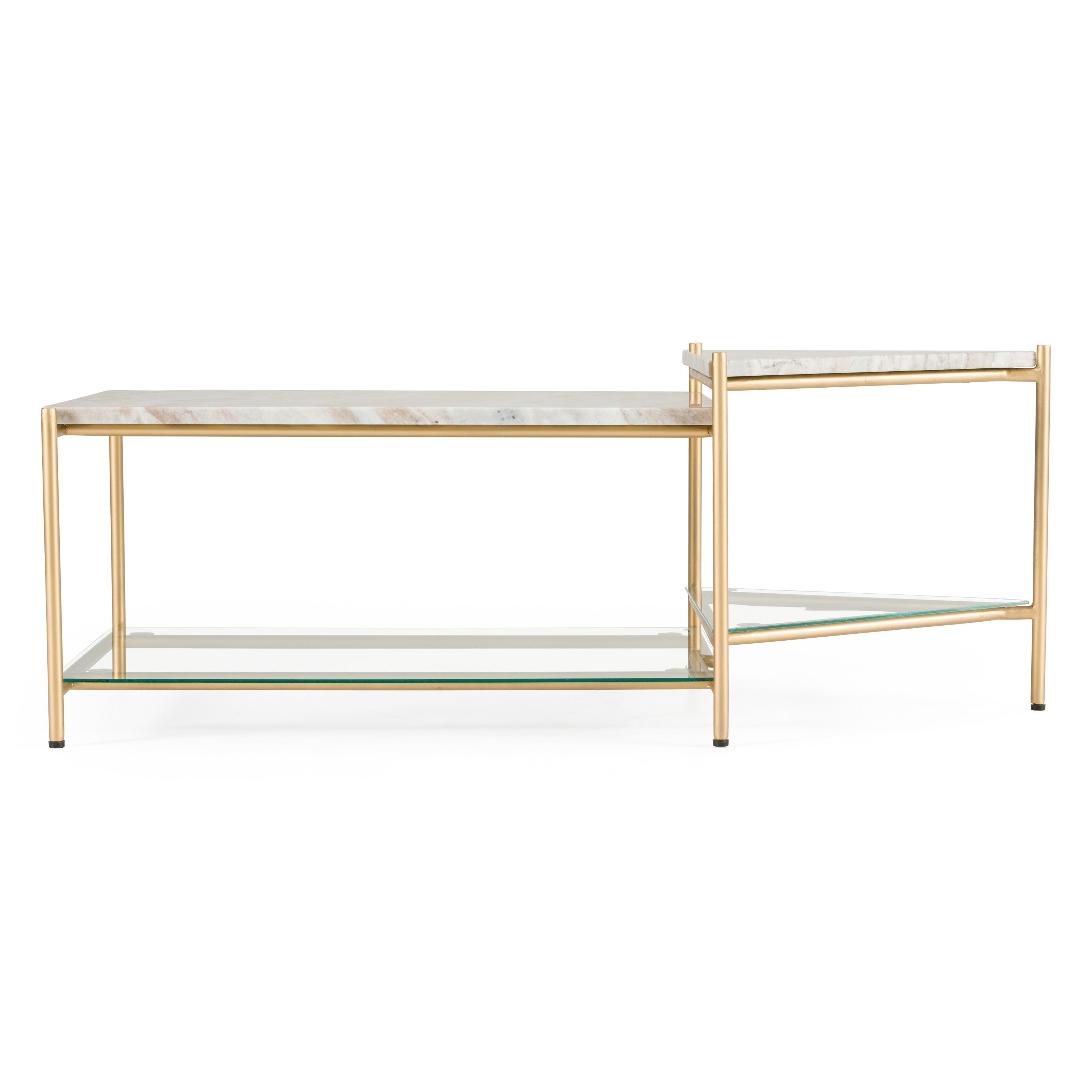 Modrest Mosk Modern Marble & Glass & Brass Coffee Table Model VGNR-NI90027