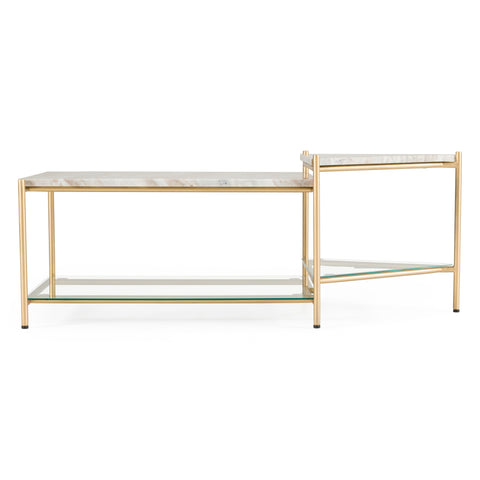 Modrest Mosk Modern Marble & Glass & Brass Coffee Table Model VGNR-NI90027