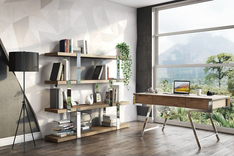 Modrest Dessart Modern Walnut Veneer Desk Model VGBBMQ1305-WAL-DESK
